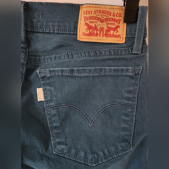 Levi's 710 Super Skinny teal twill pants, size 26x30 - Picture 6 of 8